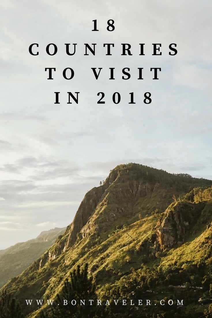 18 Countries To Visit in 2018