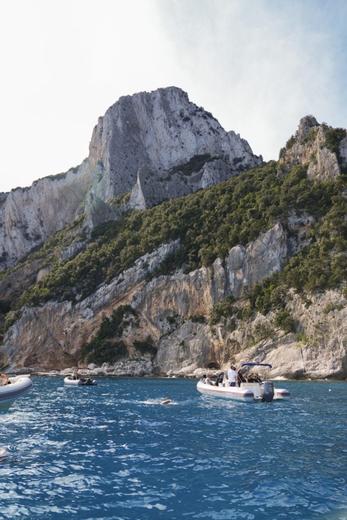 Turquoise water and rocky coastline near Baunei, Sardinia