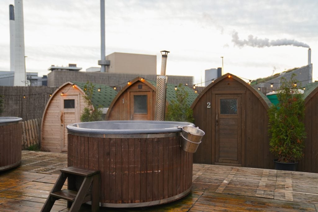 Wood-fired hot tub and saunas at CopenHot Little Siberia