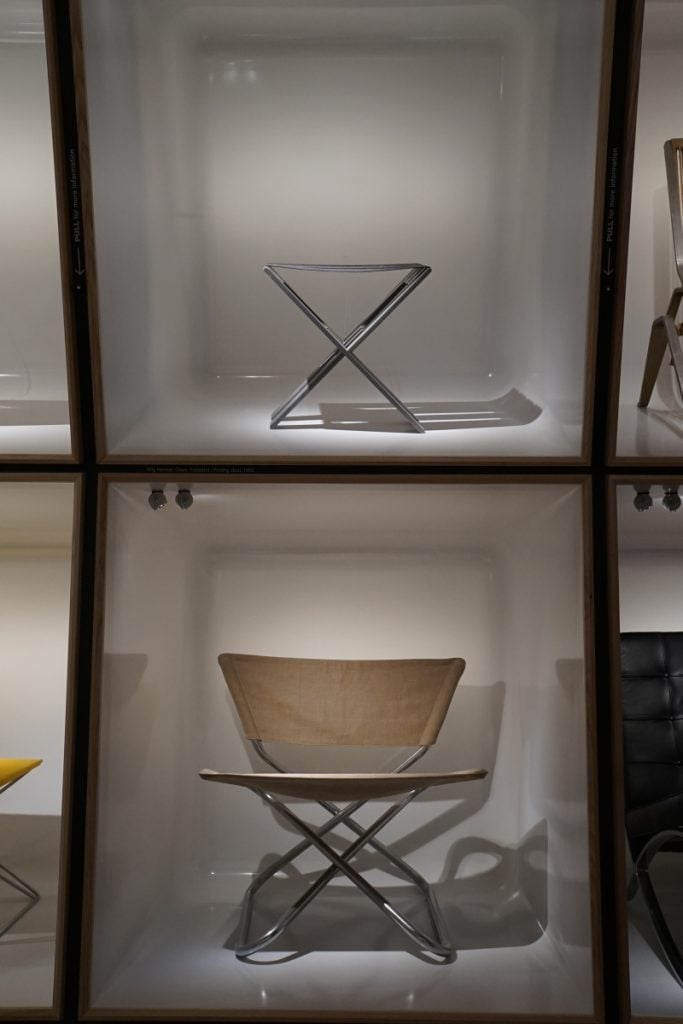 Wooden chair displayed at Designmuseum Danmark