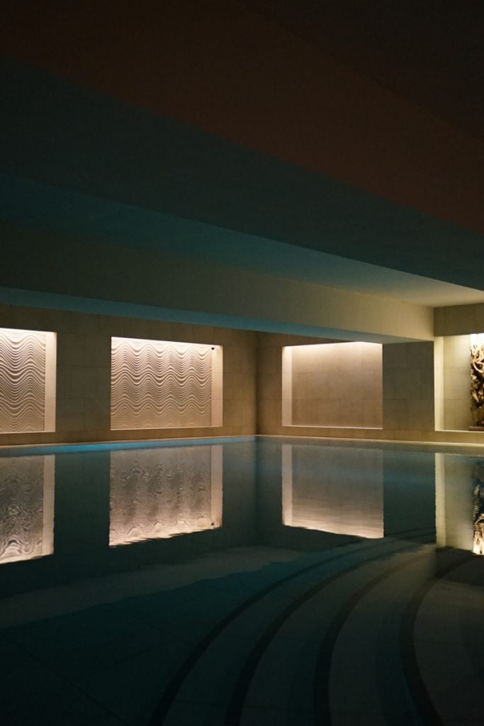 Indoor swimming pool at Hotel d'Angleterre