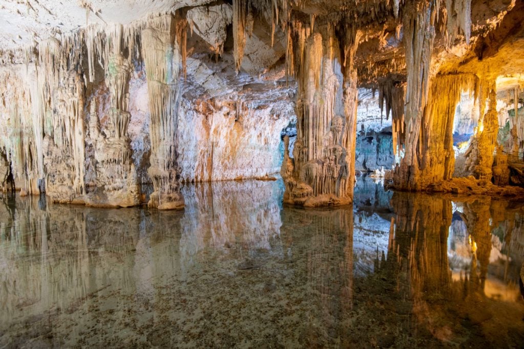 Interior of Neptune's Grotto sea cave, Capo Caccia, Sardinia