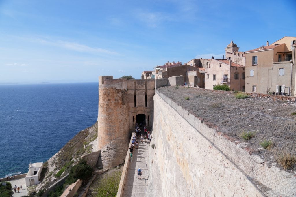 Ramparts and sea views from the Bastion de l'Etendard in Bonifacio