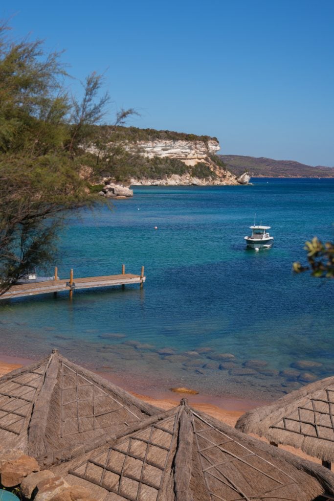 Rocky coastline and turquoise water at U Capu Biancu Hotel near Bonifacio