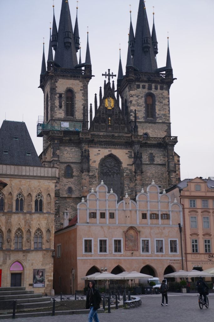 Gothic towers of Church of Our Lady before Týn