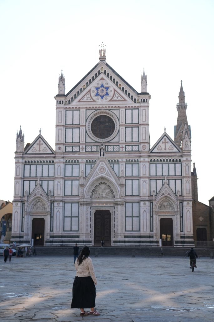 Facade of Basilica di Santa Croce in Florence