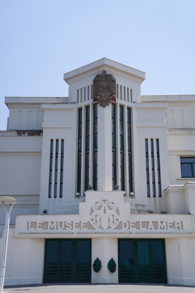 Art Deco façade of the Biarritz Aquarium