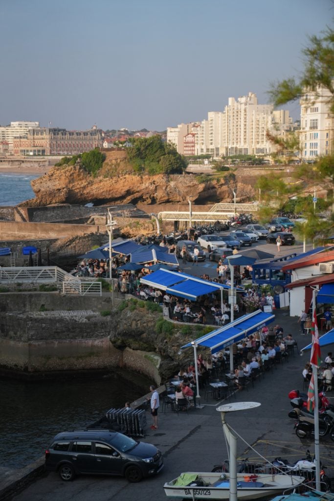 Harborside restaurants at Port des Pêcheurs in Biarritz