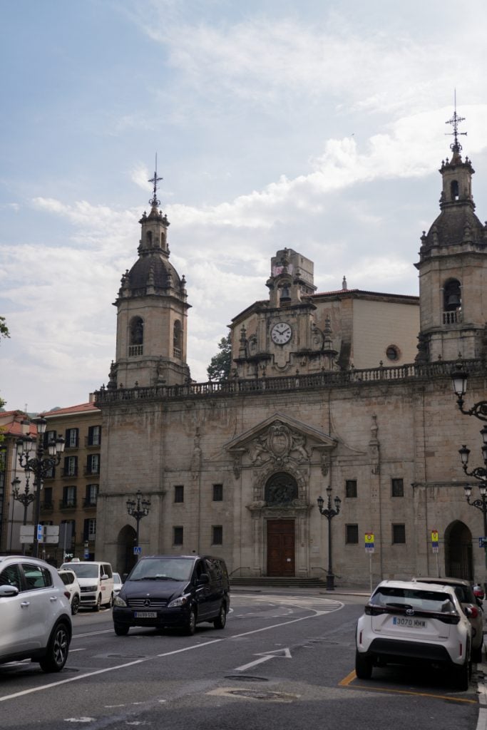 Baroque facade of San Nikolas Eliza in Bilbao
