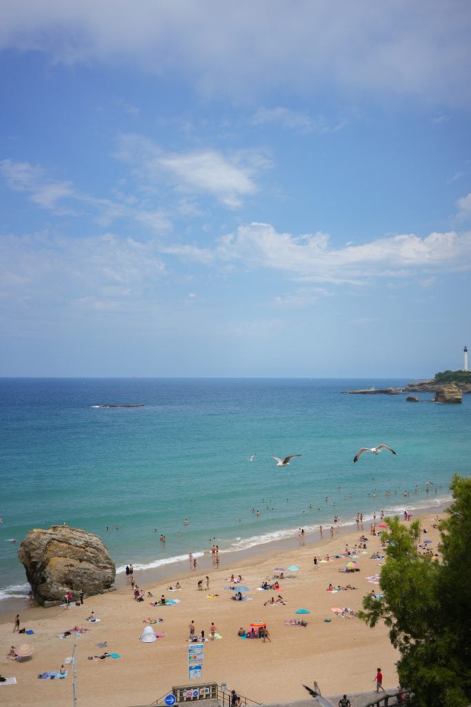 Swimmers and sunbathers on Biarritz’s Grande Plage