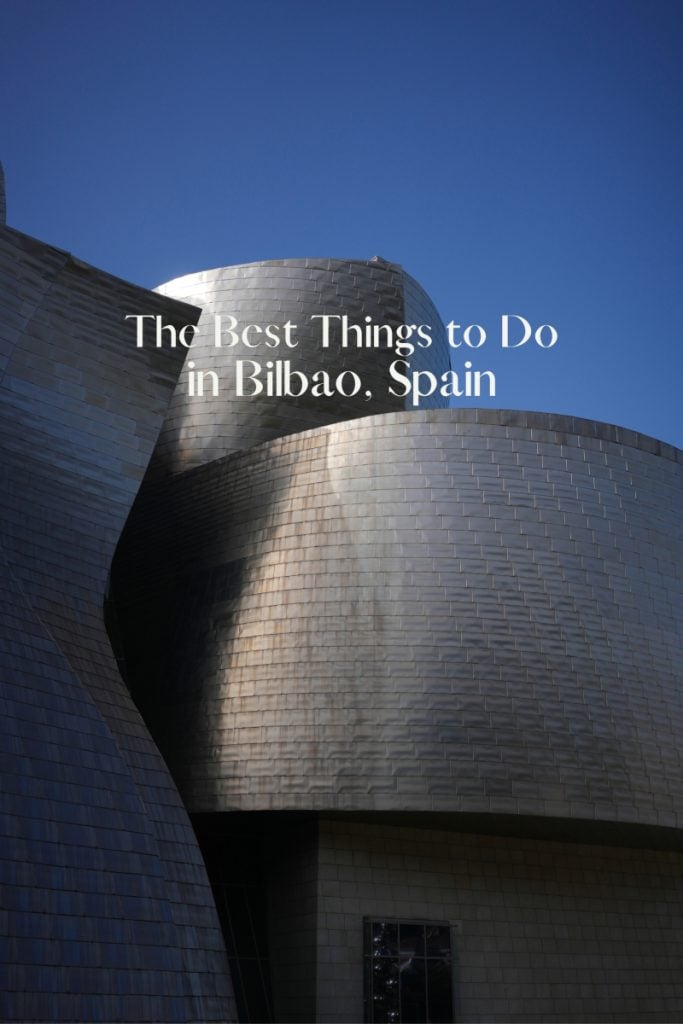 Bilbao travel guide graphic featuring the Guggenheim Museum