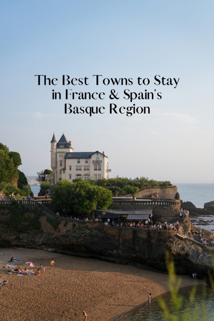 Pinterest graphic about towns to stay in Basque Country