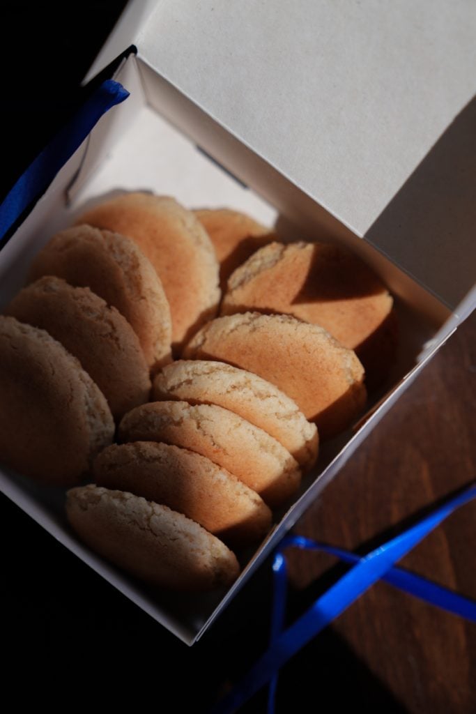 Box of Basque macarons from Maison Adam