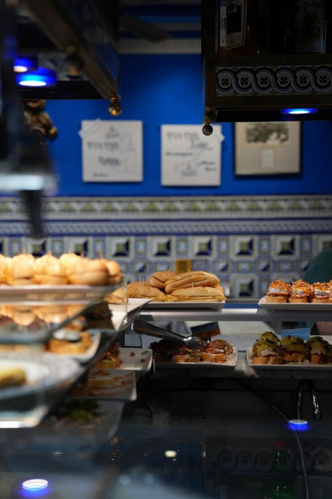 Pintxos displayed at Café Bar Bilbao