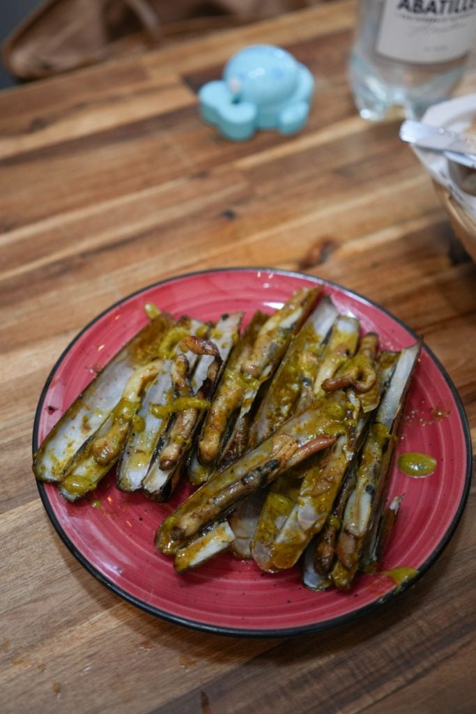 Cooked razor clams at Chez Jérôme in Les Halles