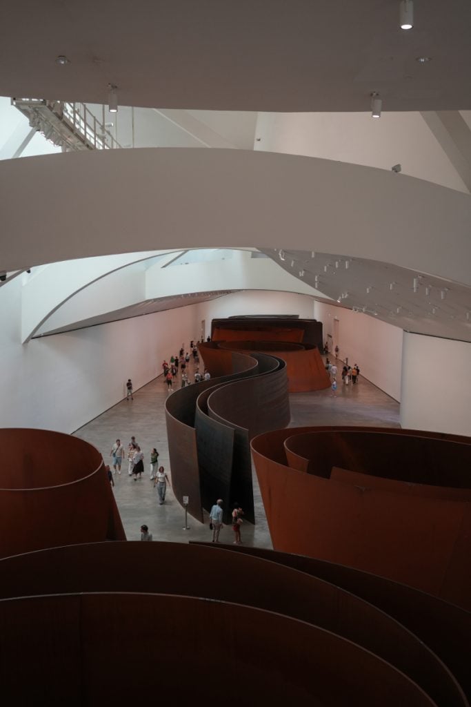 Visitors explore Richard Serra’s The Matter of Time