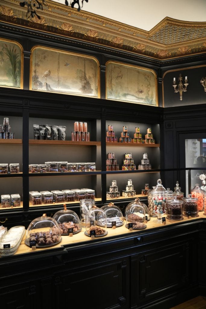 Chocolate displays inside Puyodebat in Bayonne
