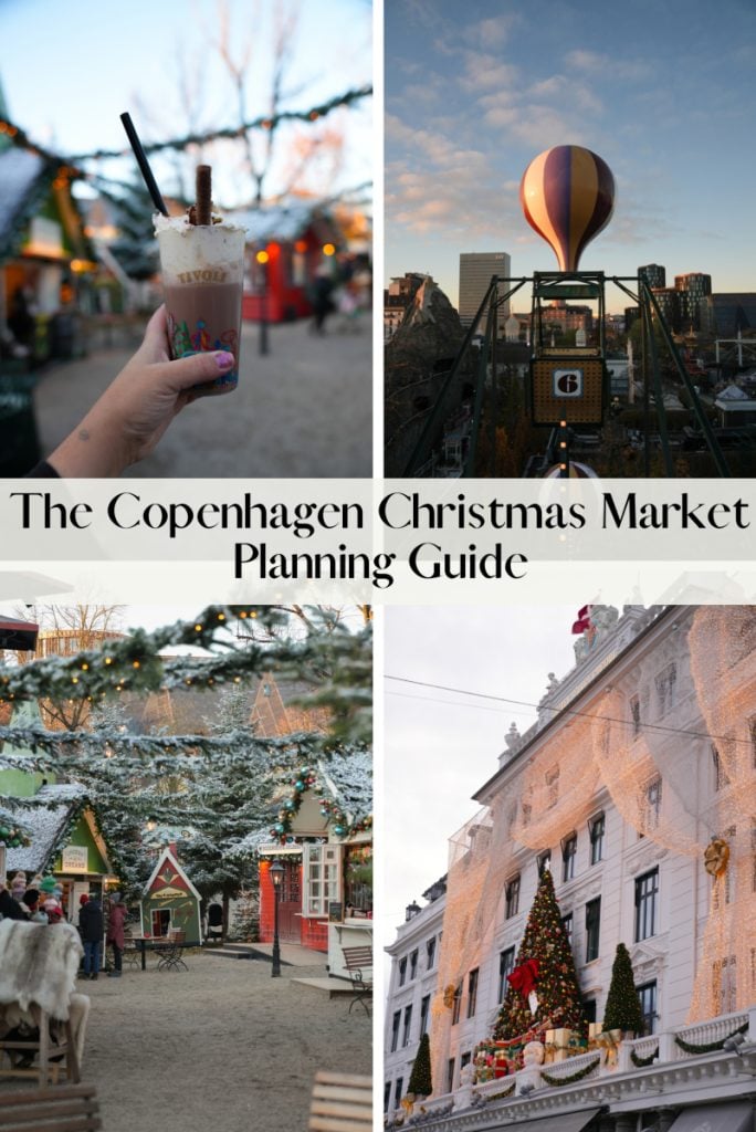Pinterest collage graphic featuring a drink, ride, market, and decorated hotel