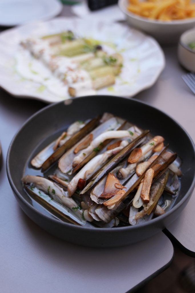 Razor clams with garlic at Alcalde restaurant