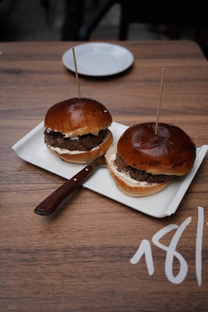 Two burgers served at Bar Desy