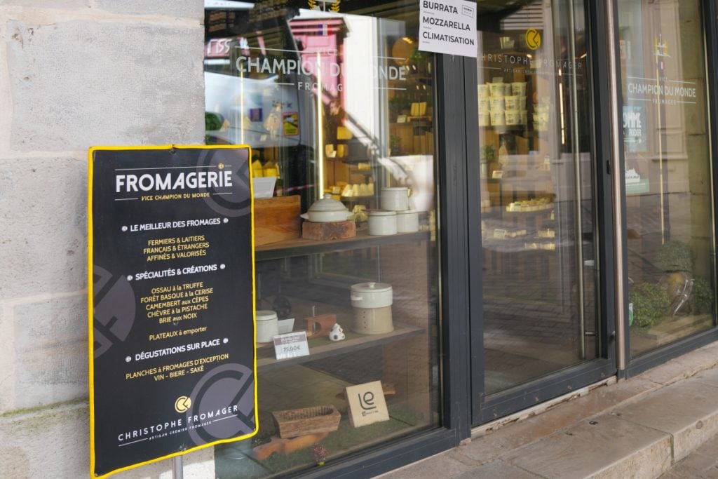 Christophe Fromager cheese shop exterior in Bayonne
