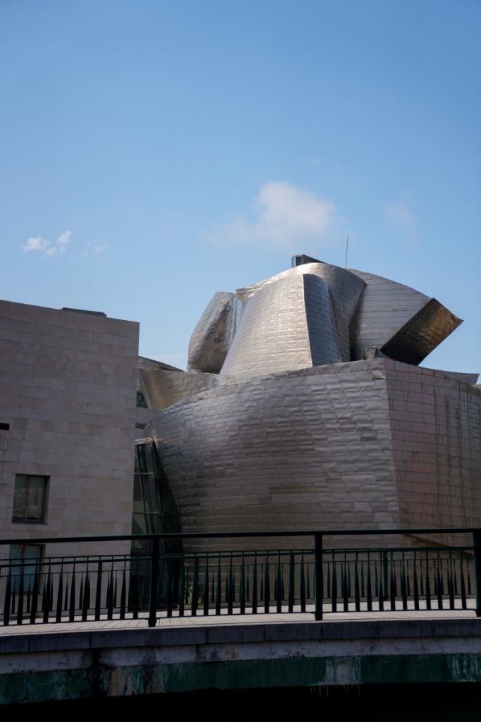 Metal-clad exterior of the Guggenheim Museum Bilbao