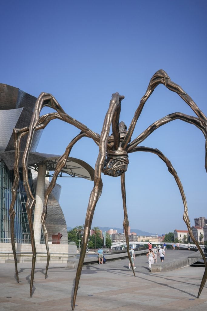 Maman spider sculpture outside Bilbao's Guggenheim Museum