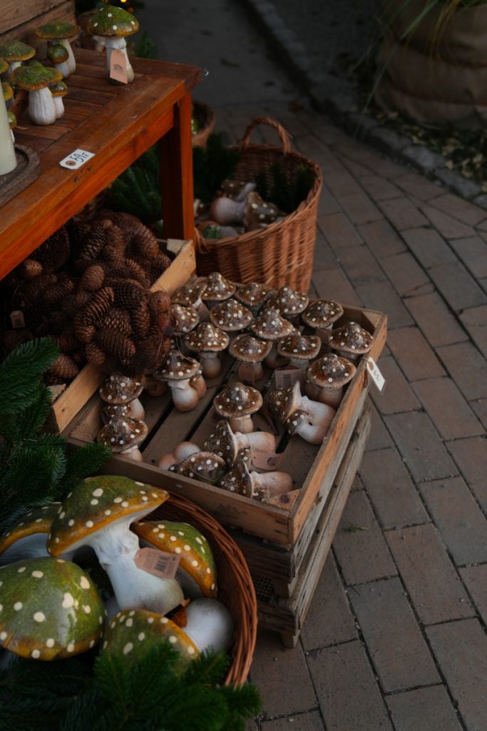 Mushroom decorations for sale at Tivoli