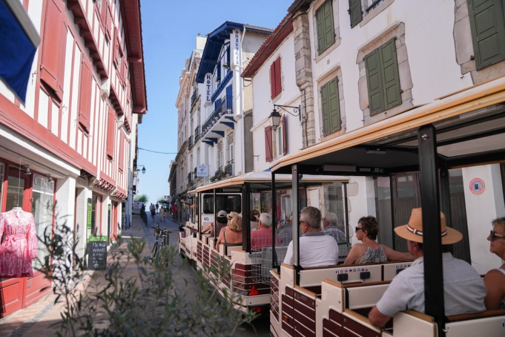 Petit Train carrying passengers through Saint-Jean-de-Luz