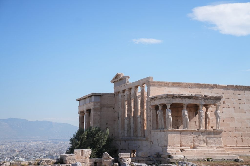 Erechtheion and Porch of the Caryatids above Athens