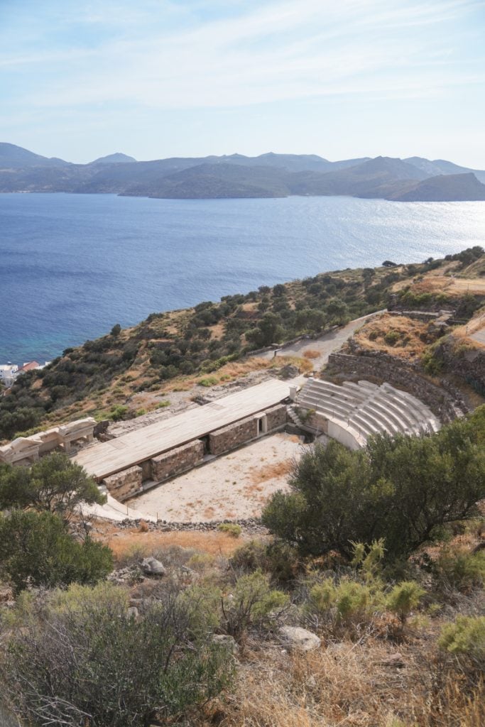Ancient Theatre of Milos overlooking the sea