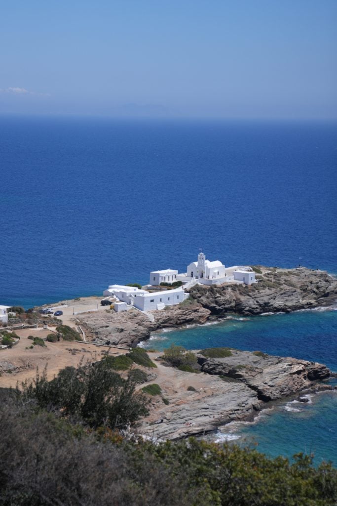 Chrisopigi Monastery on a rocky peninsula in Sifnos