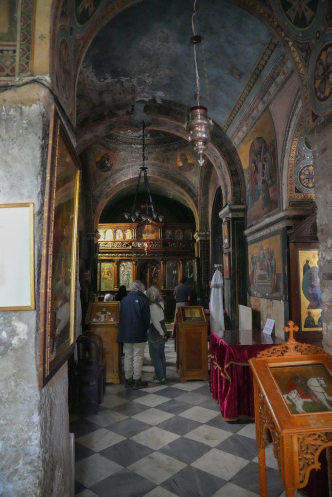 Icon-filled interior of Panagía Kapnikaréa Church