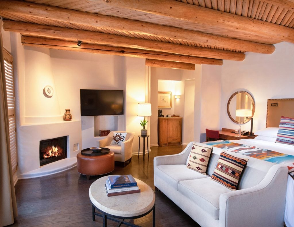 Suite at Rosewood Inn of the Anasazi with fireplace
