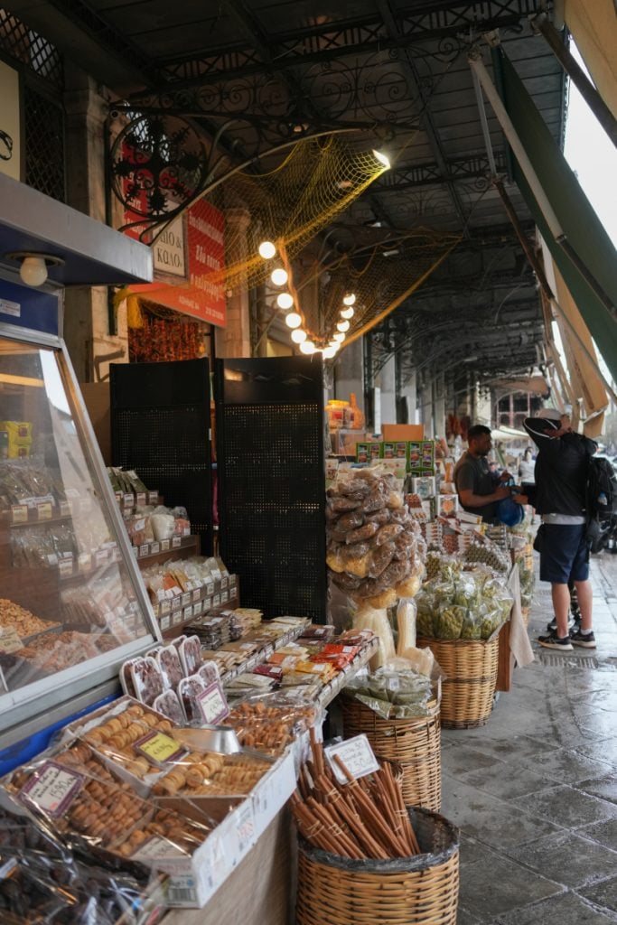 Dried goods stall at Varvakeios Central Market