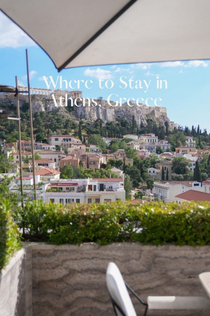 Pinterest graphic reading “Where to Stay in Athens, Greece”