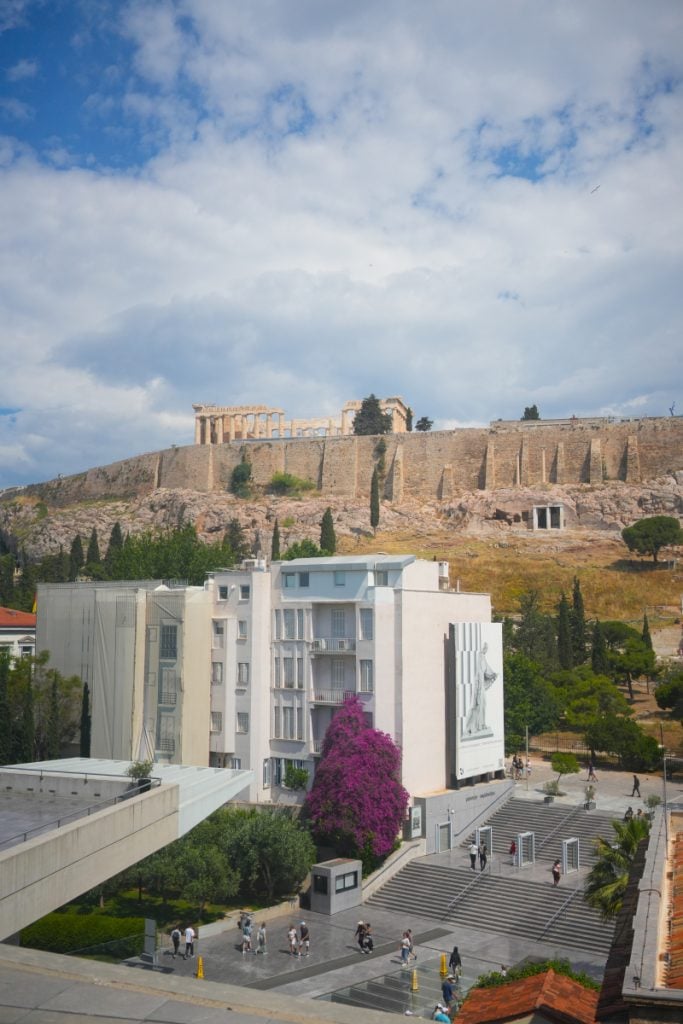Acropolis and Parthenon viewed from the Acropolis Museum