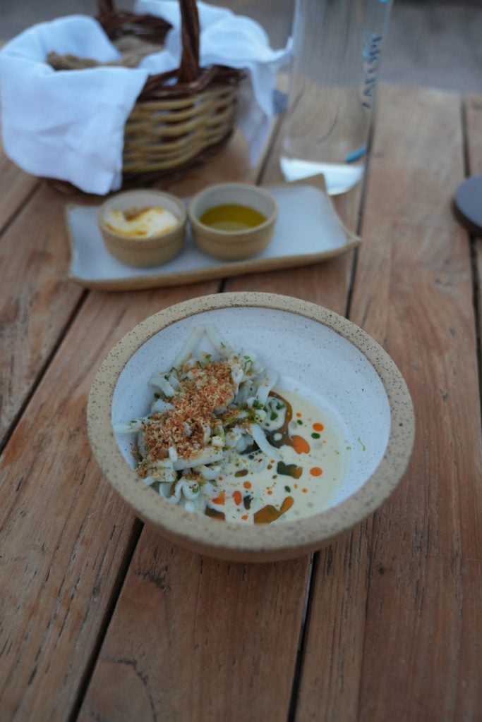Creamy dish with herbs and toasted crumbs at Bostani