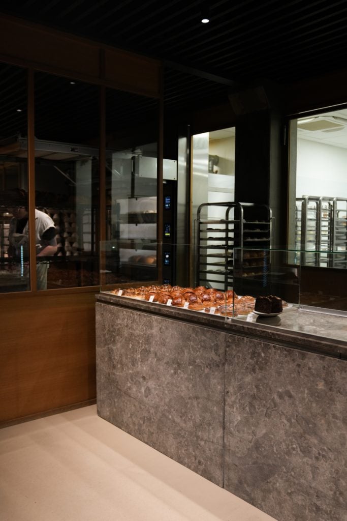 Pastries displayed at the La Cabra Bakery counter