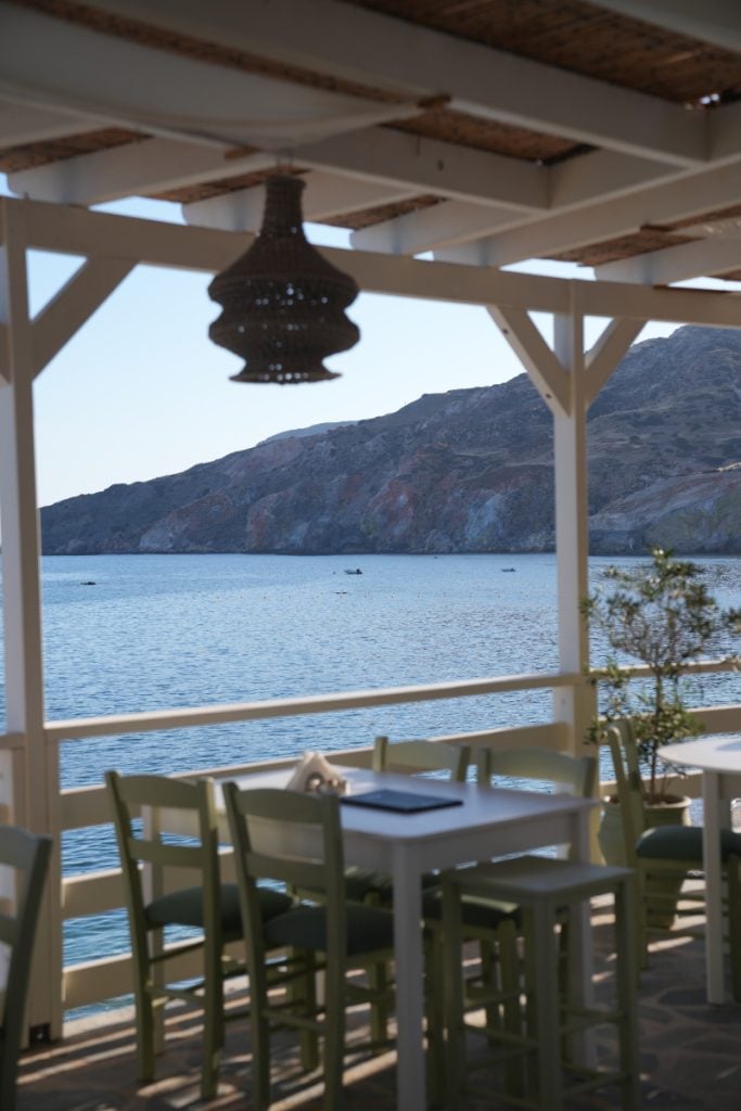 Seaside terrace at Pelagos Restaurant